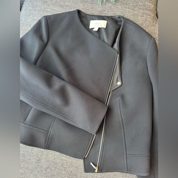 Boss Hugo Boss Womens Juleama Compact Twill Asymmetrical Zip Jacket Sz 14 - Picture 11 of 11